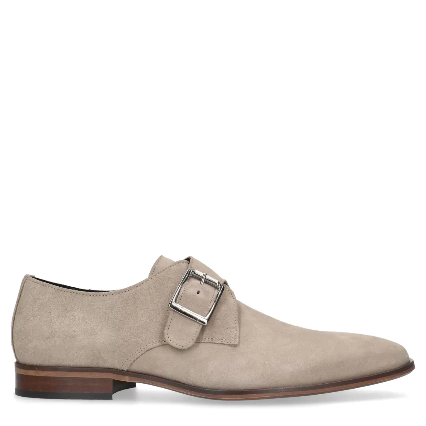 Hot Suede Buckle Shoes - Taupe Men Buckle Shoes