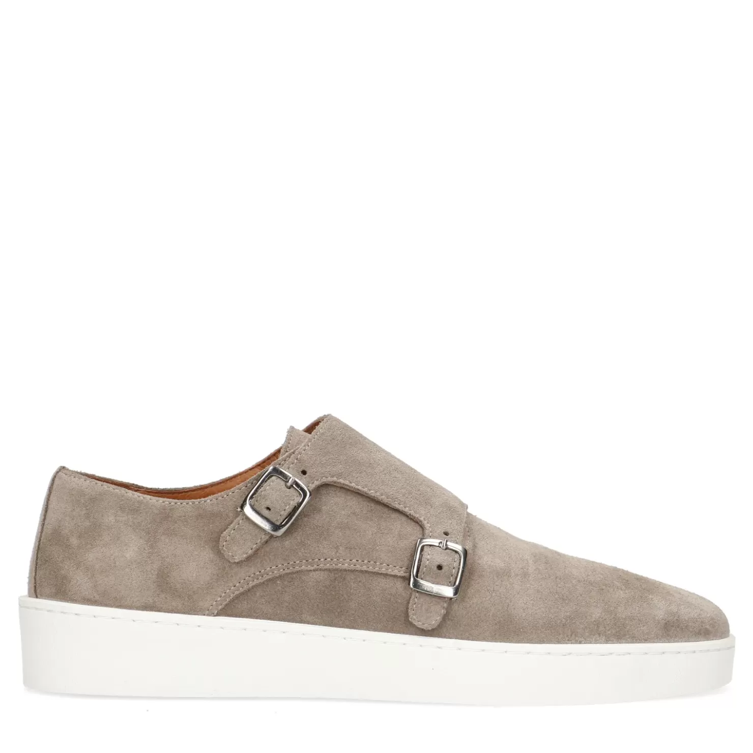 Outlet Suede Buckle Sneakers - Taupe Men Buckle Shoes