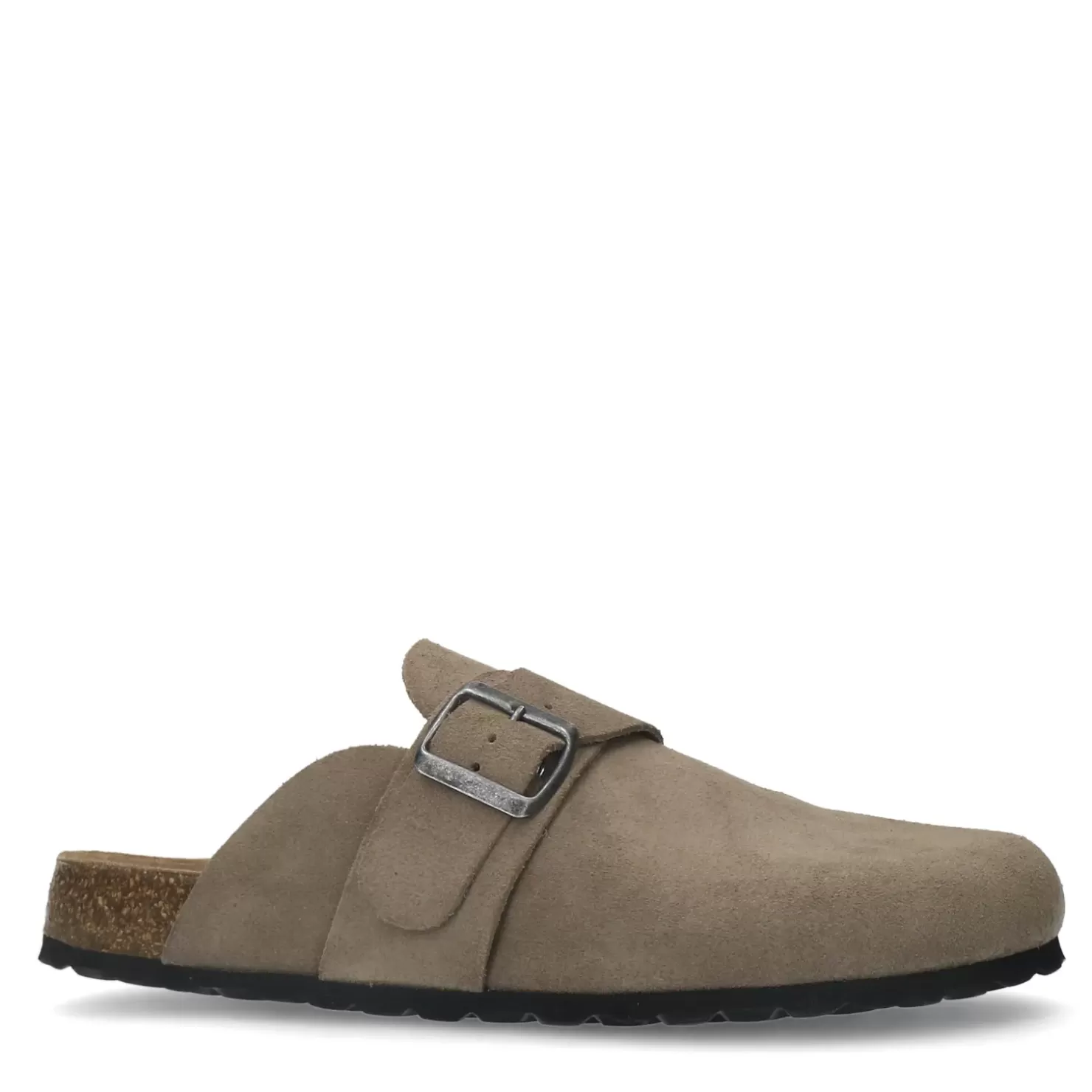 Cheap Suede Clogs With Buckle - Taupe Men Moccasins