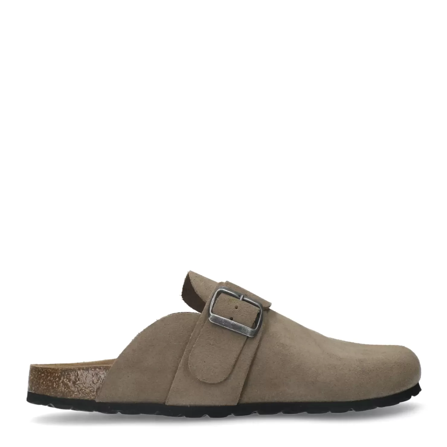 Cheap Suede Clogs With Buckle - Taupe Men Moccasins