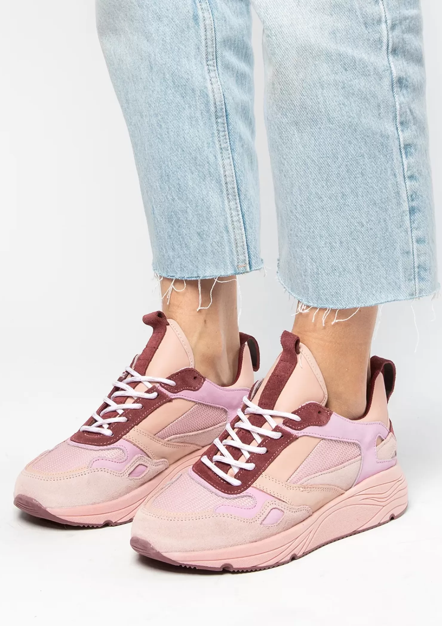 Fashion Suede Dad Shoes - Pink Women Sneakers