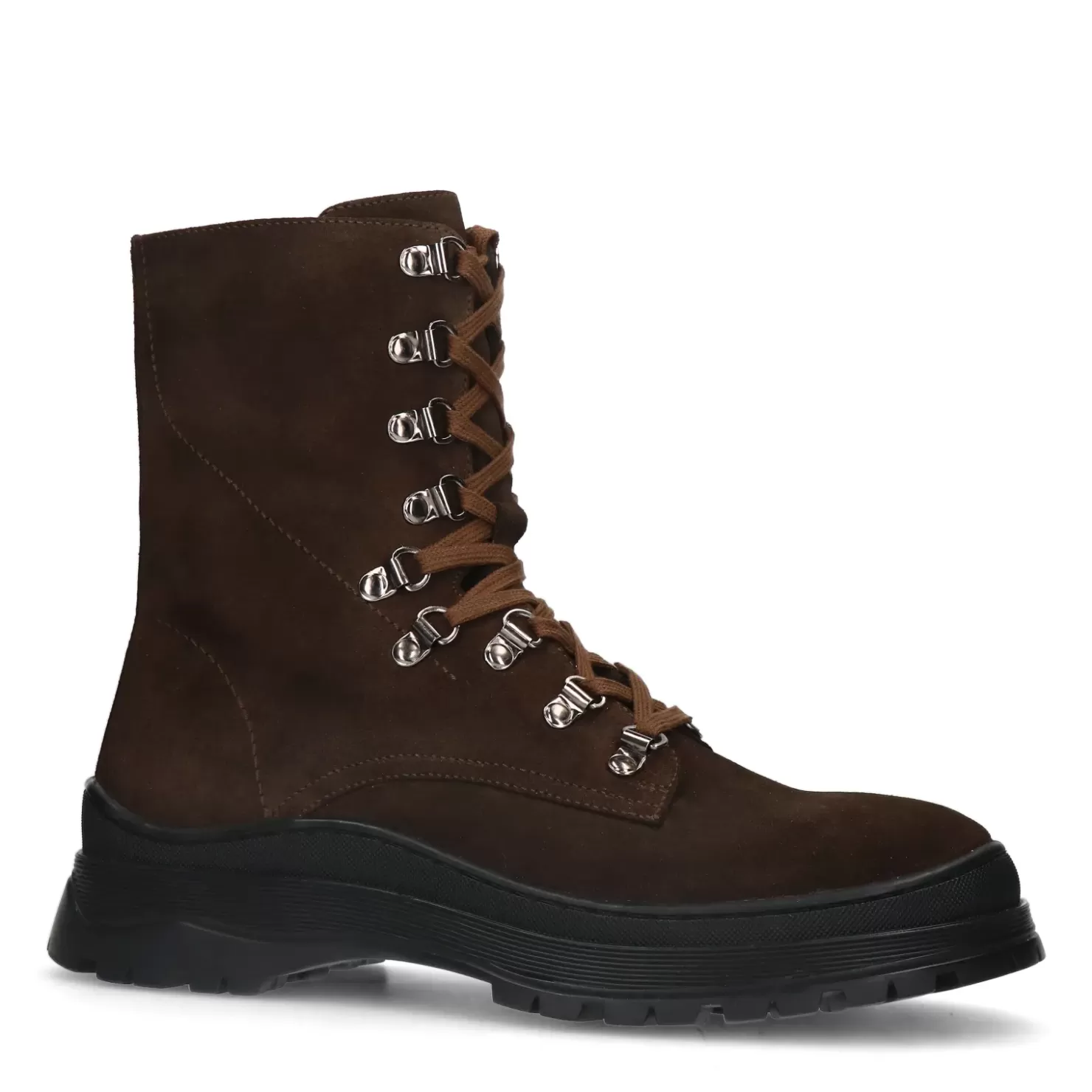 Shop Suede High Lace-Up Boots - Brown Men Boots