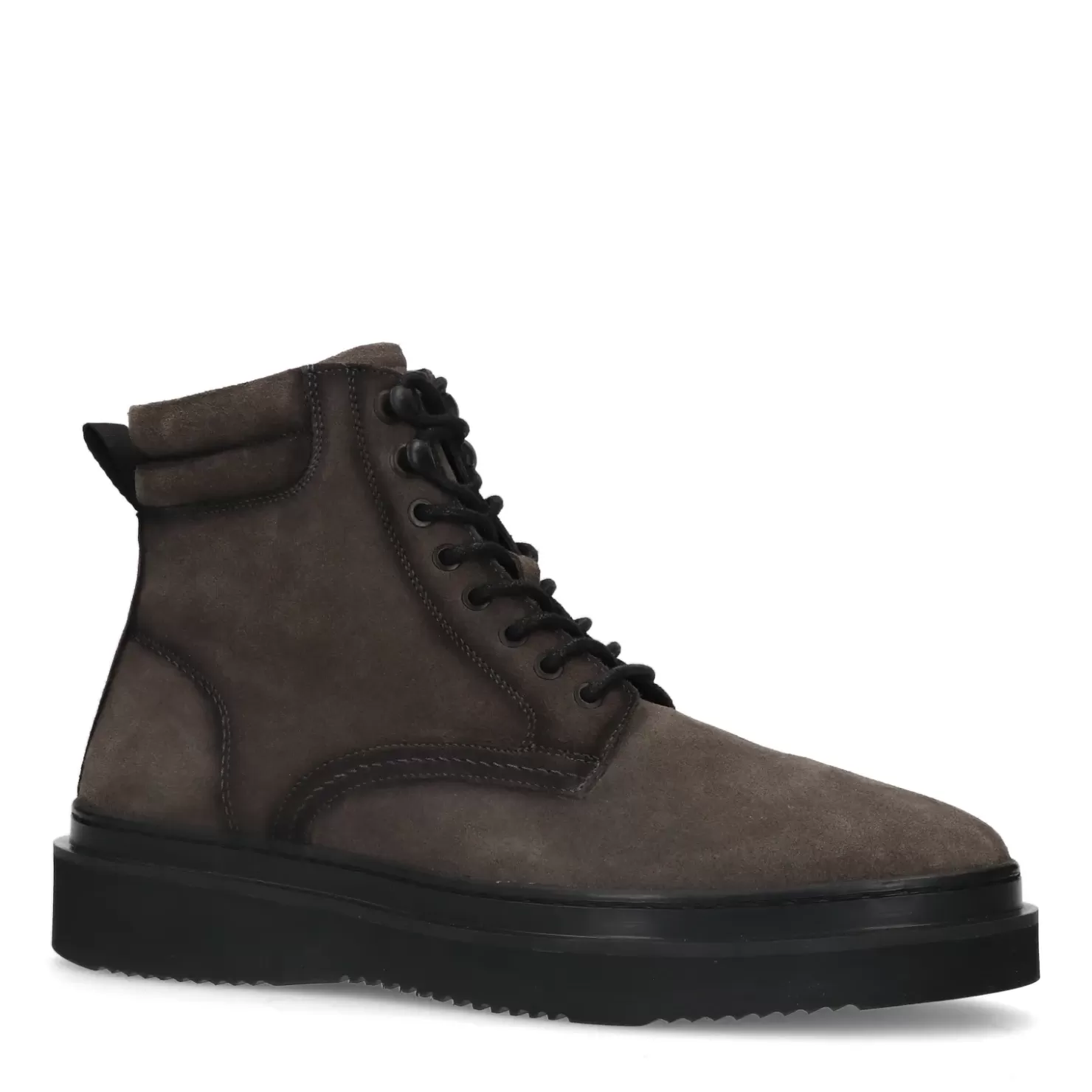 Sale Suede Lace-Up Ankle Boots - Dark Gray Men Boots