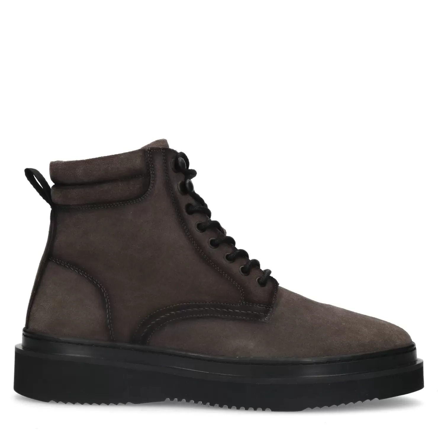 Sale Suede Lace-Up Ankle Boots - Dark Gray Men Boots