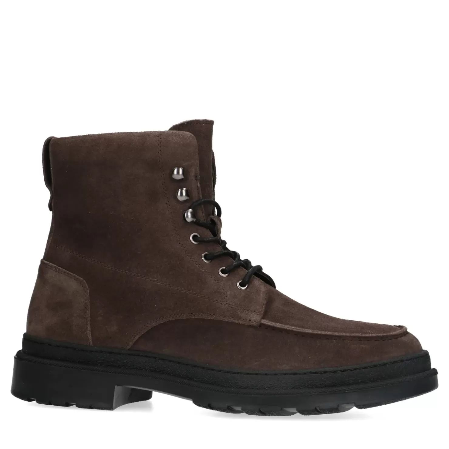 Outlet Suede Lace-Up Ankle Boots - Taupe Men Boots