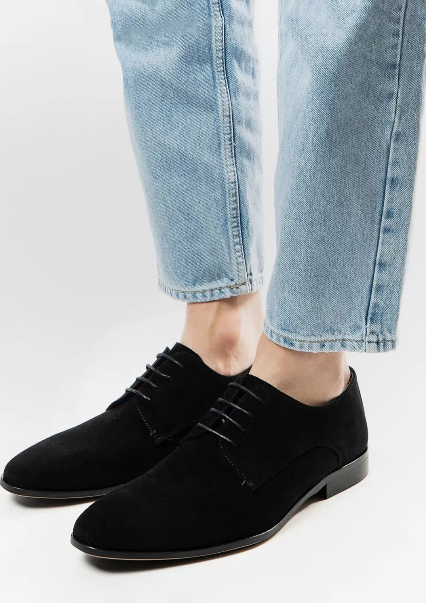 Hot Suede Lace-Up Shoes - Black Men Lace-Up Shoes