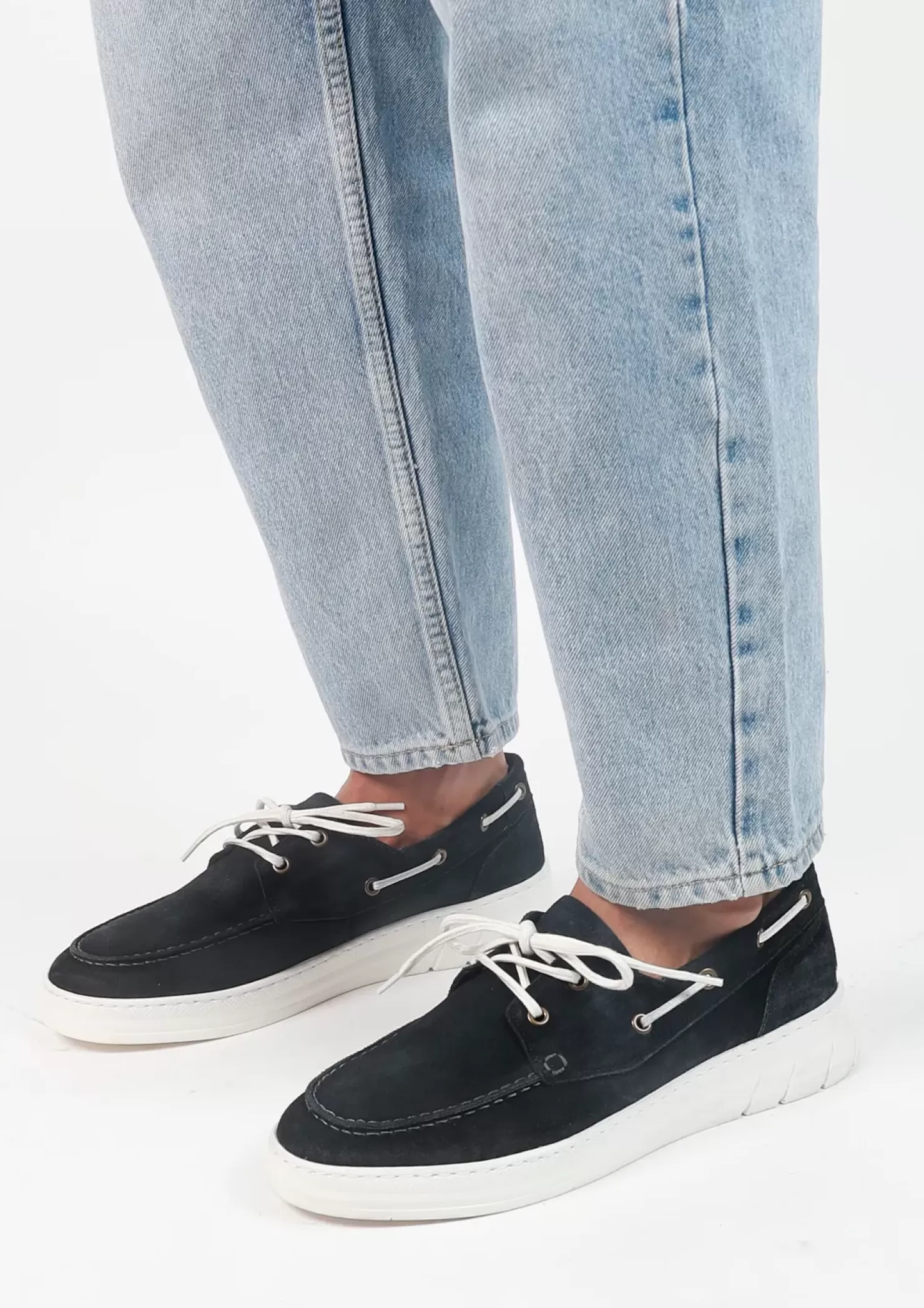 Sale Suede Lace-Up Shoes - Dark Blue Men Lace-Up Shoes