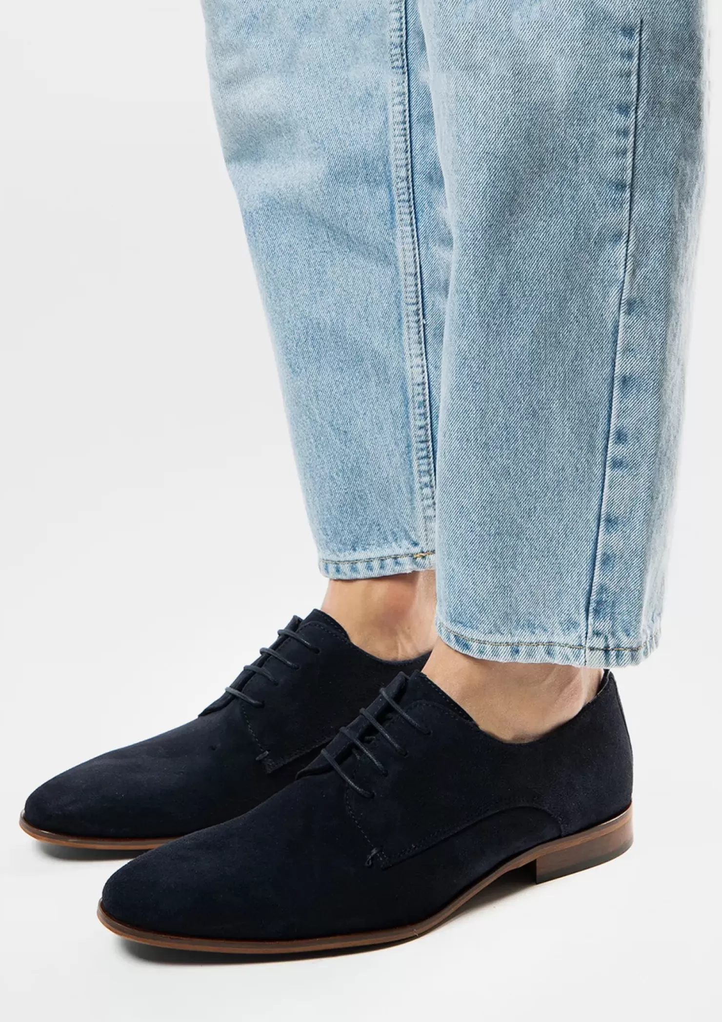 Hot Suede Lace-Up Shoes - Dark Blue Men Lace-Up Shoes