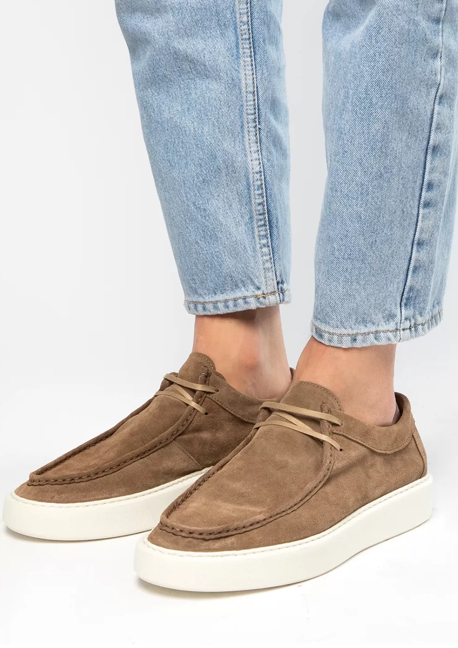 Hot Suede Lace-Up Shoes - Taupe Men Lace-Up Shoes