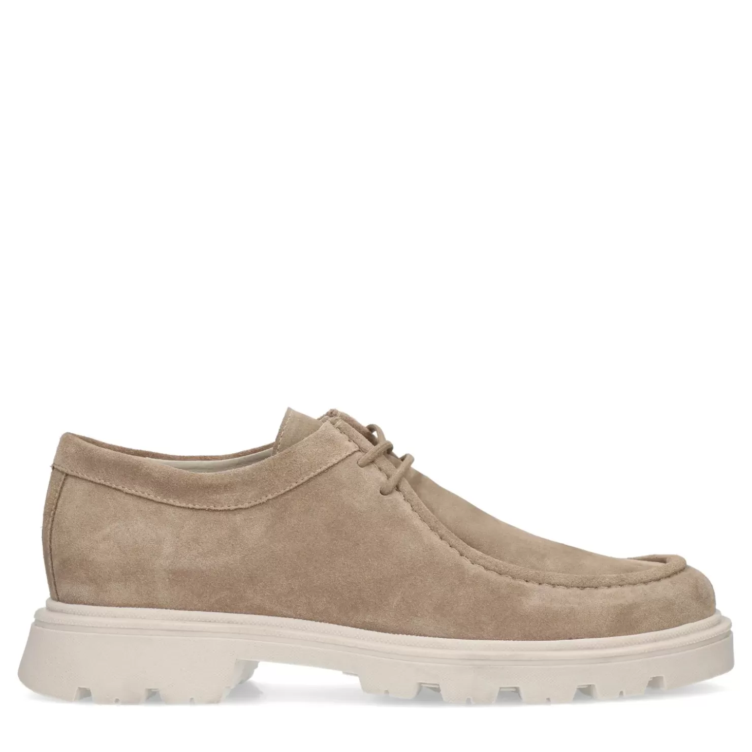 New Suede Lace-Up Shoes With Chunky Sole - Beige Men Lace-Up Shoes