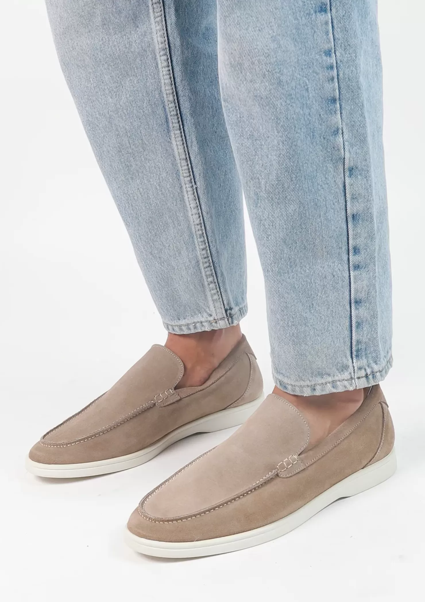 Cheap Suede Loafers - Beige Men Moccasins