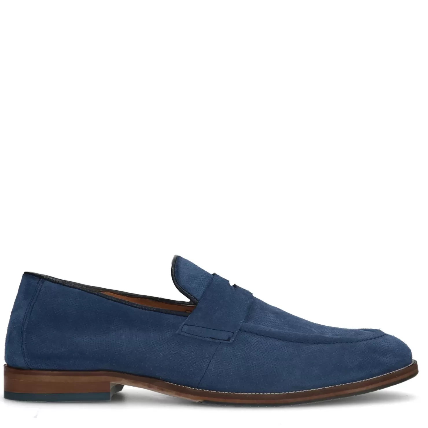 Cheap Suede Loafers - Blue Men Moccasins