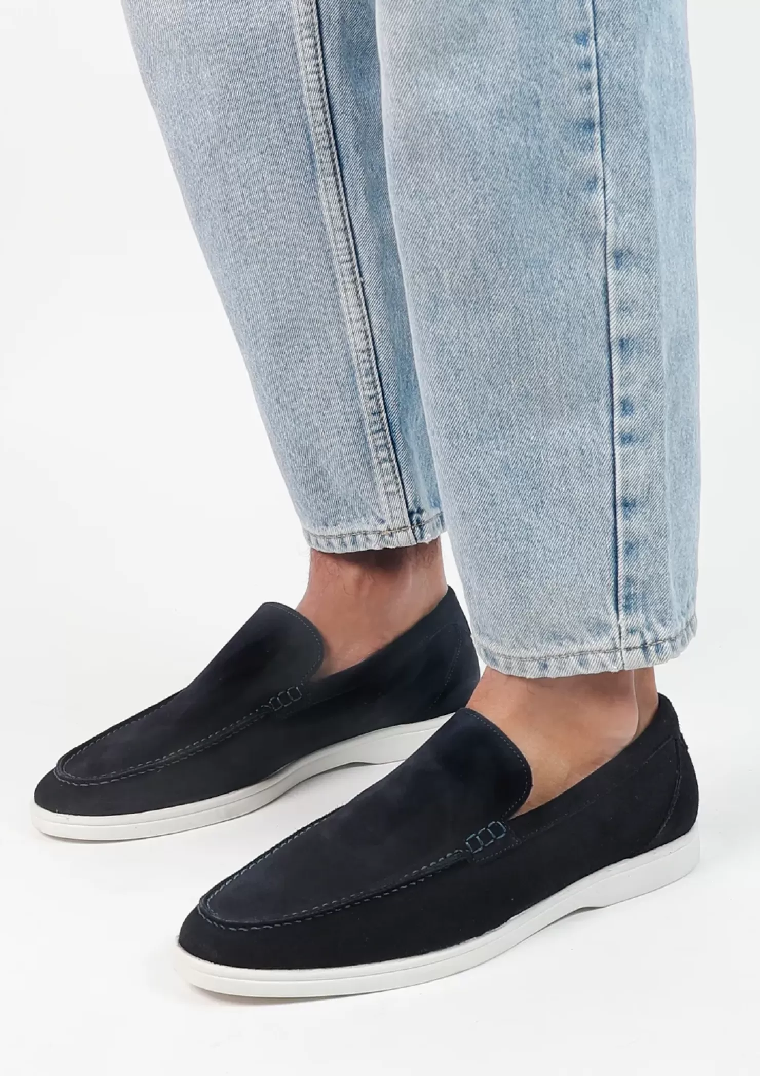 Best Sale Suede Loafers - Dark Blue Men Moccasins