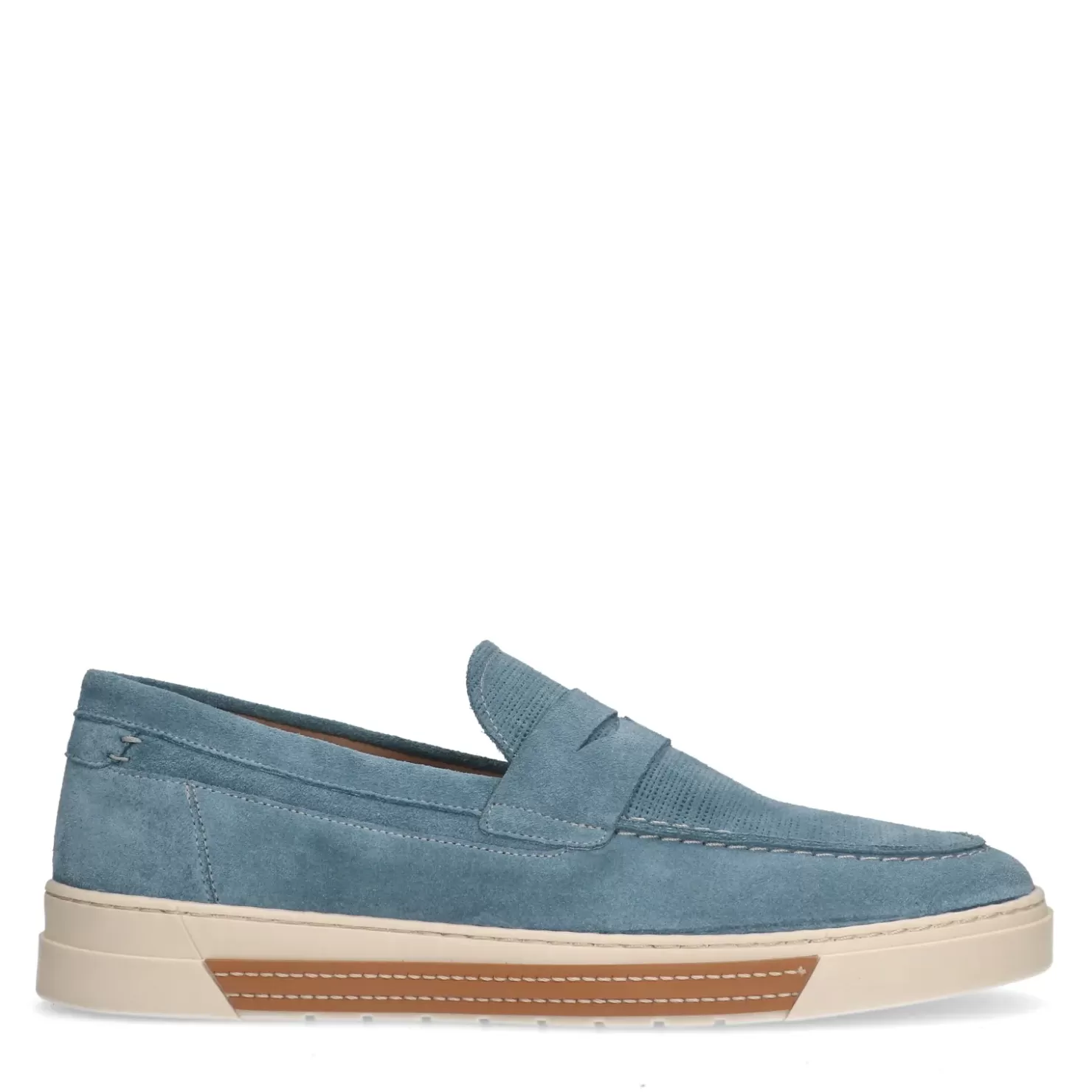 Cheap Suede Loafers - Light Blue Men Moccasins