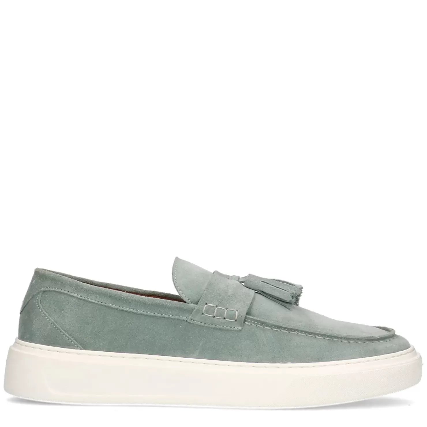 Flash Sale Suede Loafers With Fringed Tassels - Green Men Moccasins