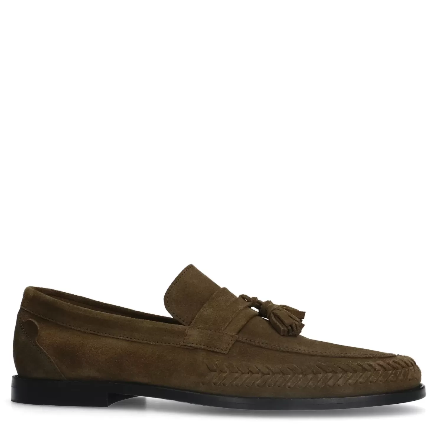 Hot Suede Loafers With Fringed Tassels - Khaki Men Moccasins