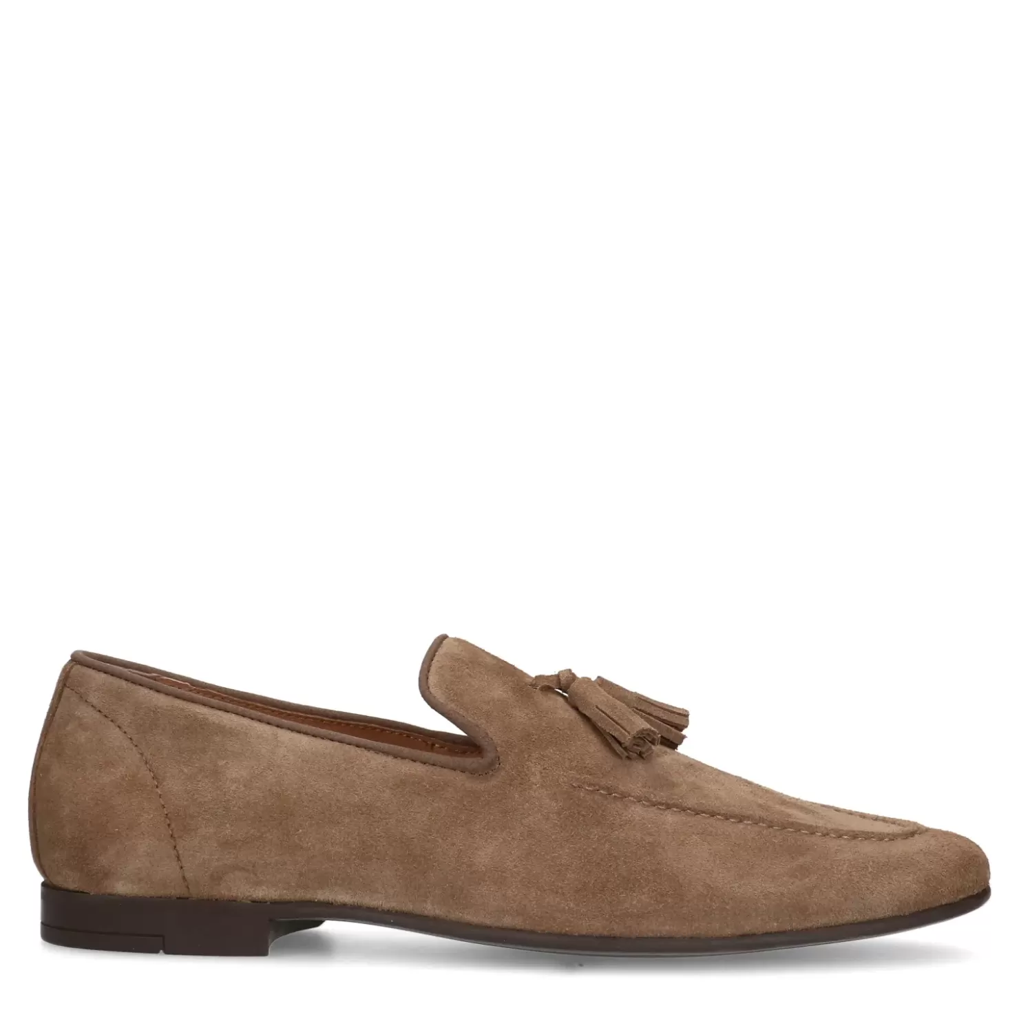 Best Sale Suede Loafers With Fringed Tassels - Taupe Men Moccasins