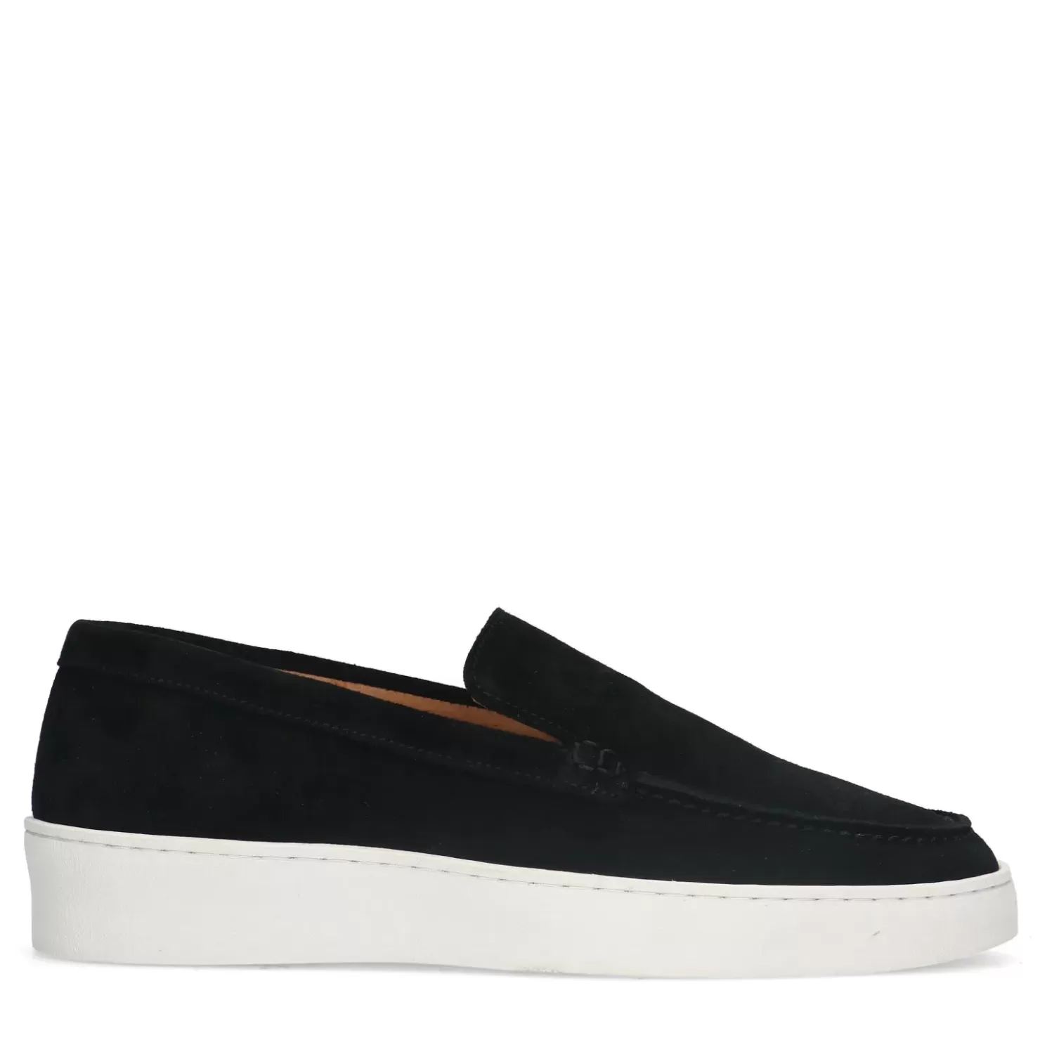 Discount Suede Loafers With Platform Sole - Black Women Moccasins