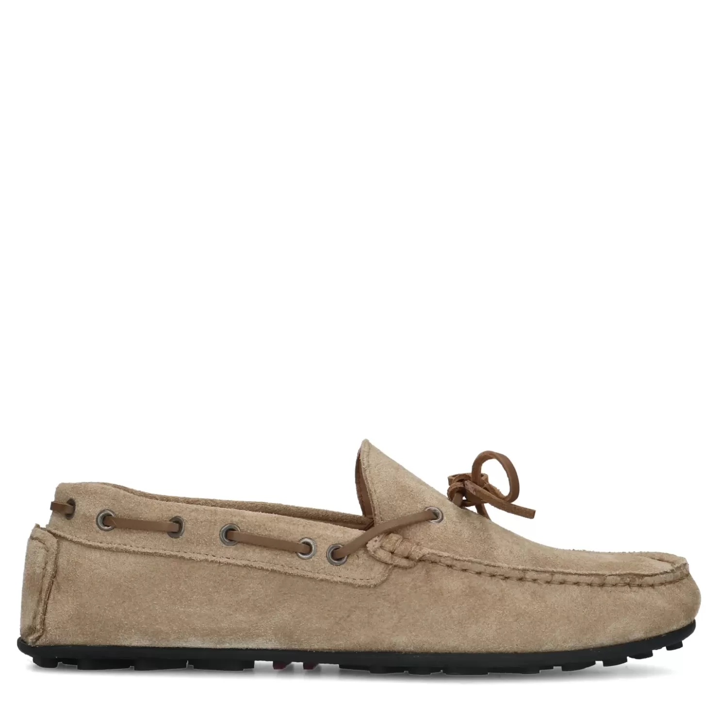 Shop Suede Loafers With Rope Detail - Beige Men Moccasins