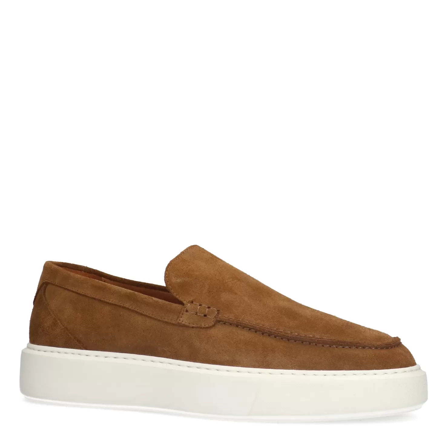 Shop Suede Loafers With Sneaker Sole - Brown Men Moccasins