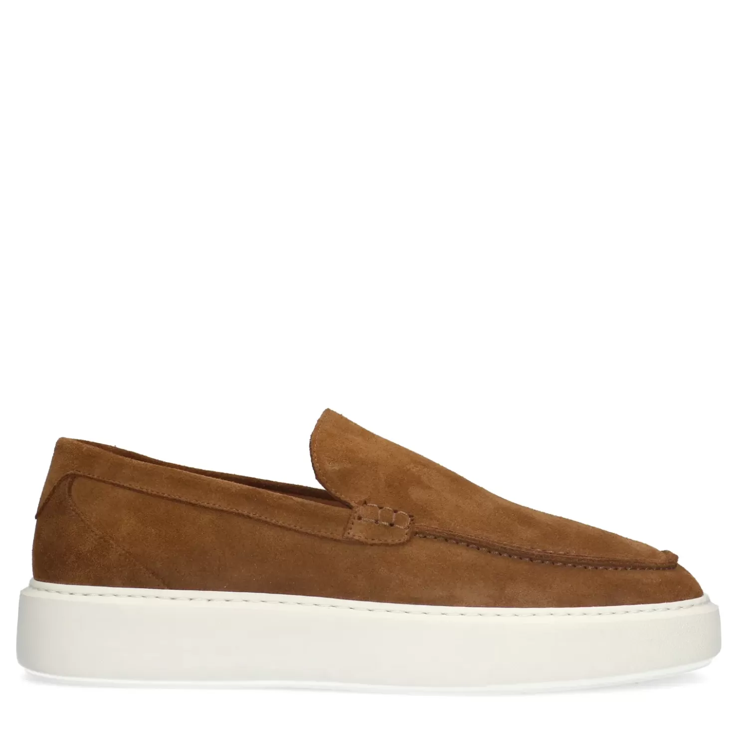 Shop Suede Loafers With Sneaker Sole - Brown Men Moccasins