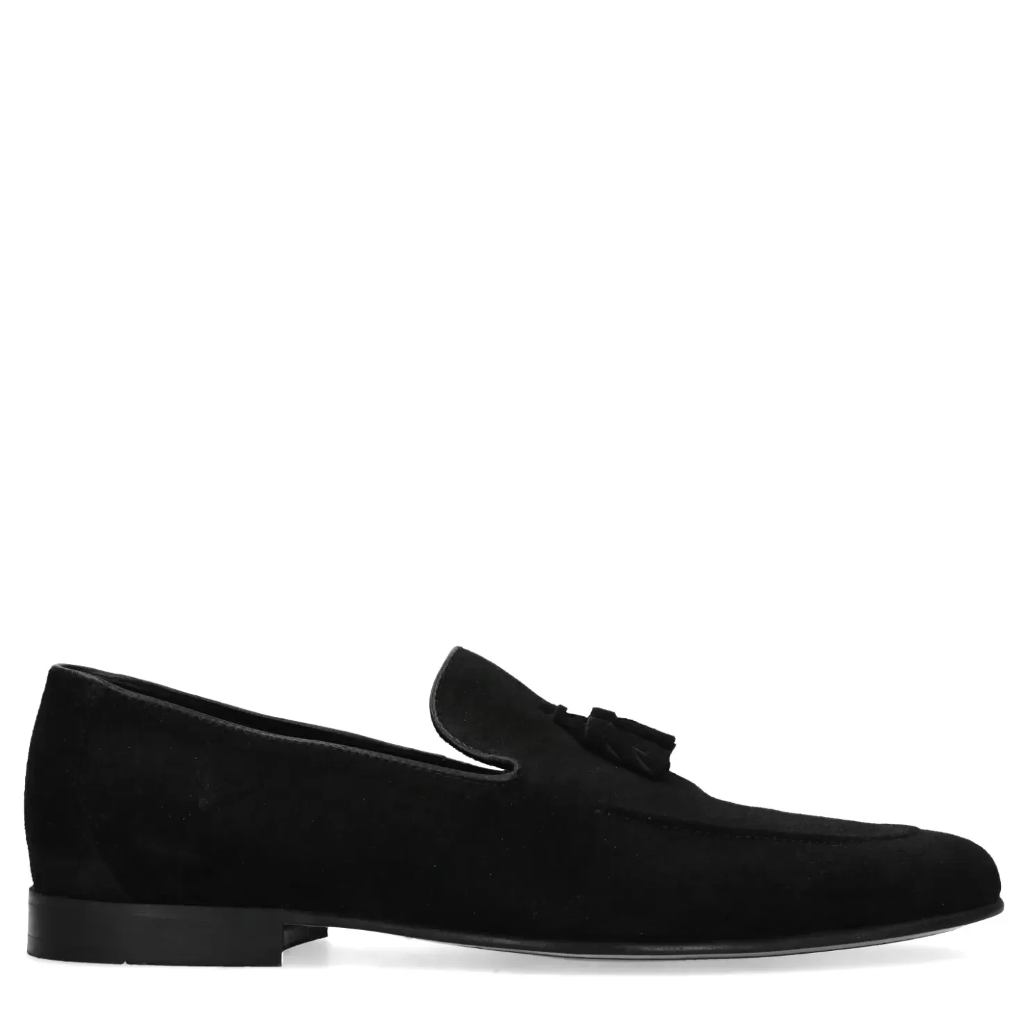 Cheap Suede Loafers With Tassels - Black Men Moccasins