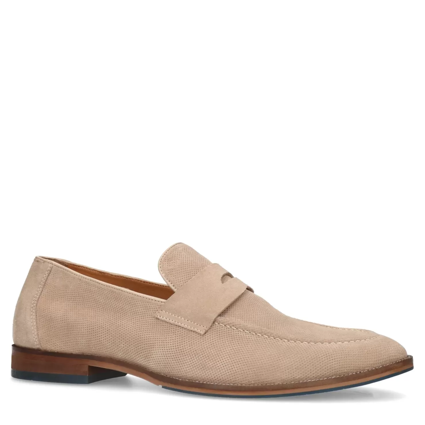 Outlet Suede Penny Loafers - Beige Men Moccasins