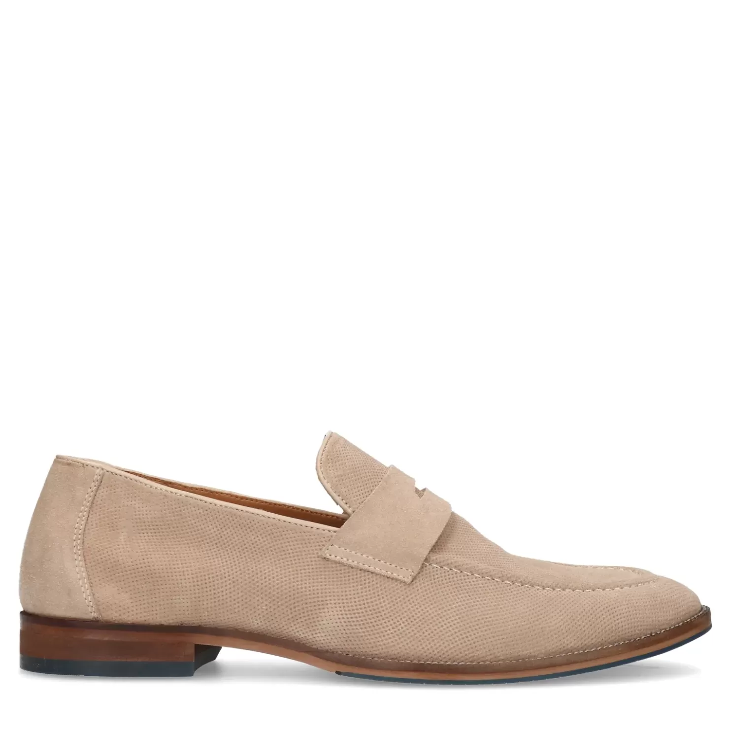 Outlet Suede Penny Loafers - Beige Men Moccasins