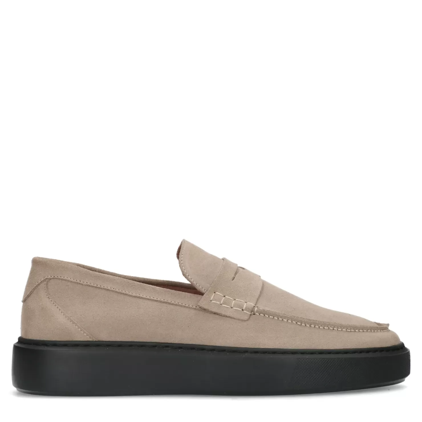 Shop Suede Penny Loafers With Sole - Beige Men Moccasins