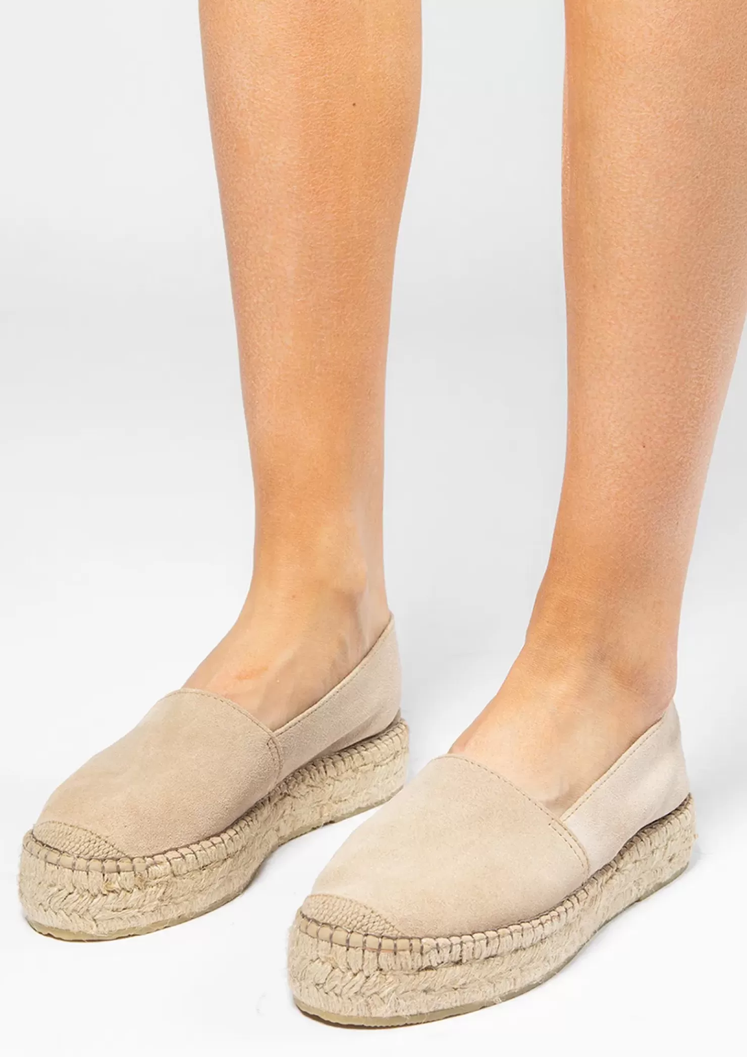 Flash Sale Suede Platform Espadrilles - Beige Women Moccasins