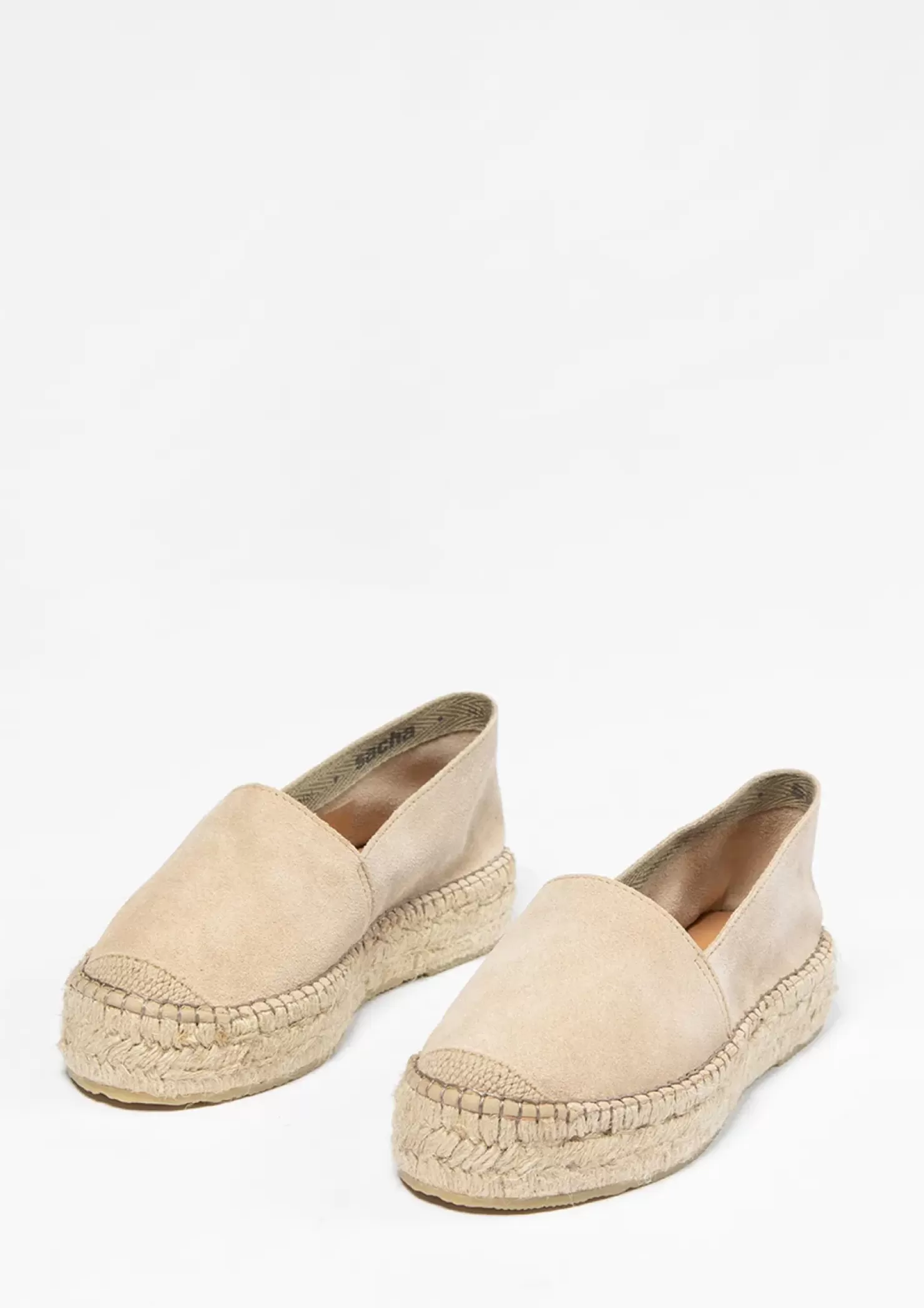 Flash Sale Suede Platform Espadrilles - Beige Women Moccasins