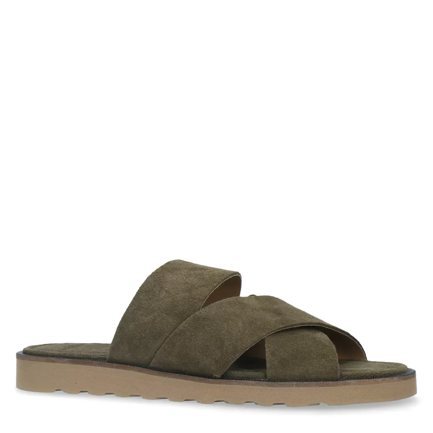 Best Sale Suede Slides - Dark Green Men Flip Flops