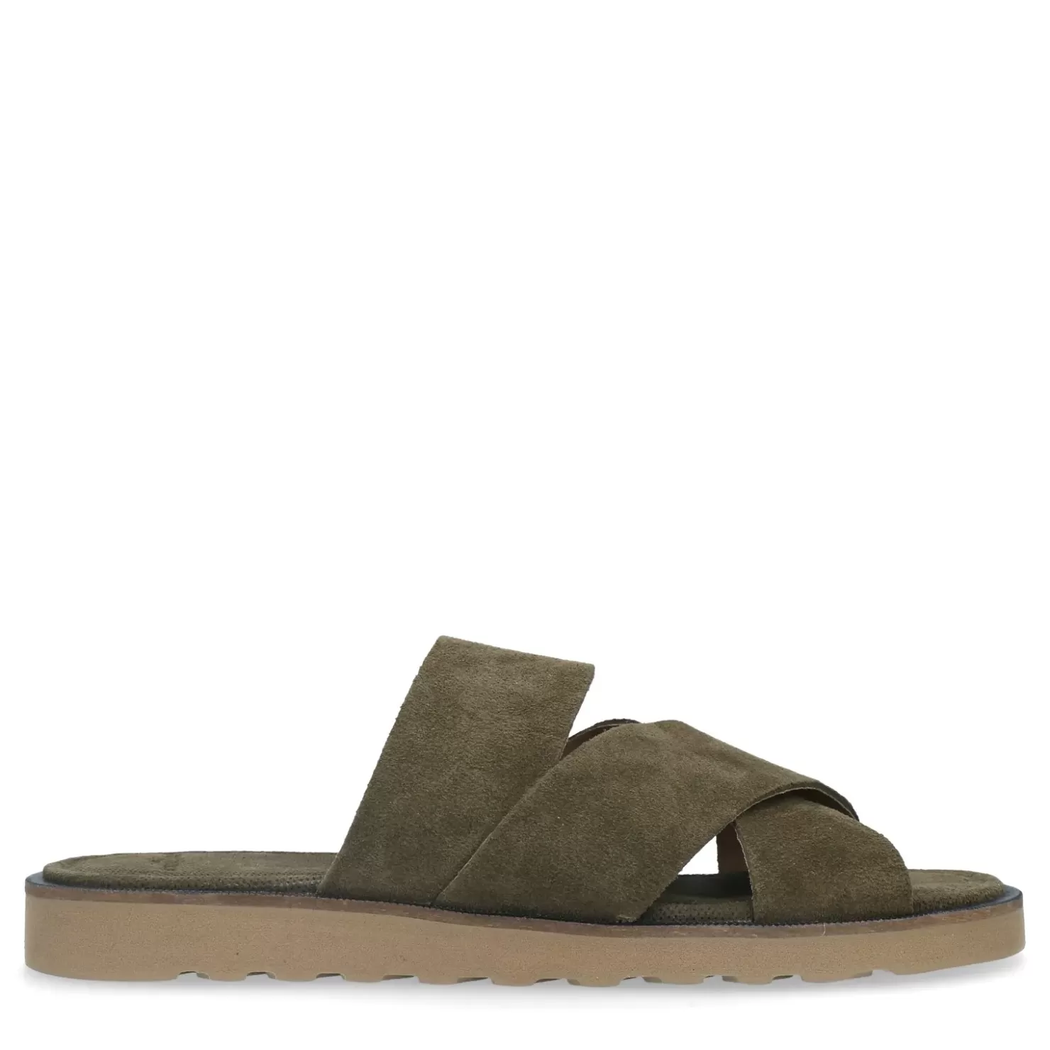 Best Sale Suede Slides - Dark Green Men Flip Flops