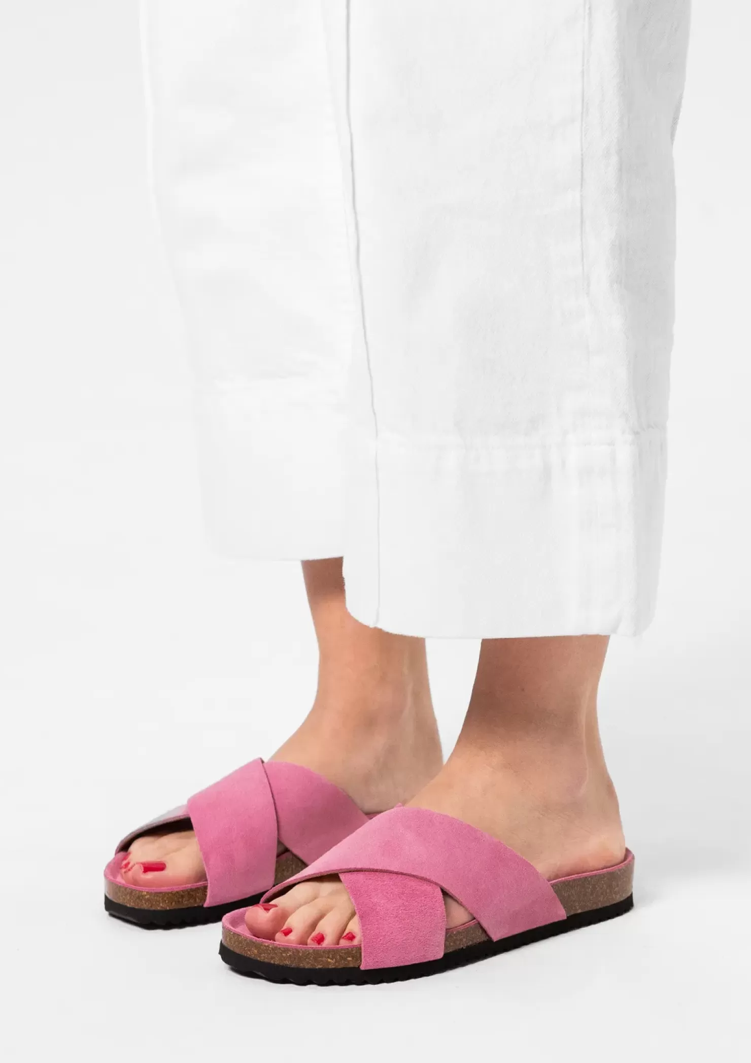 Flash Sale Suede Slides - Pink Women Sandals