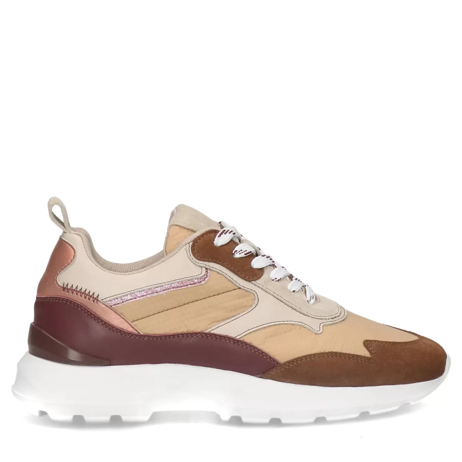 Best Sale Suede Sneakers With Details - Brown Women Sneakers