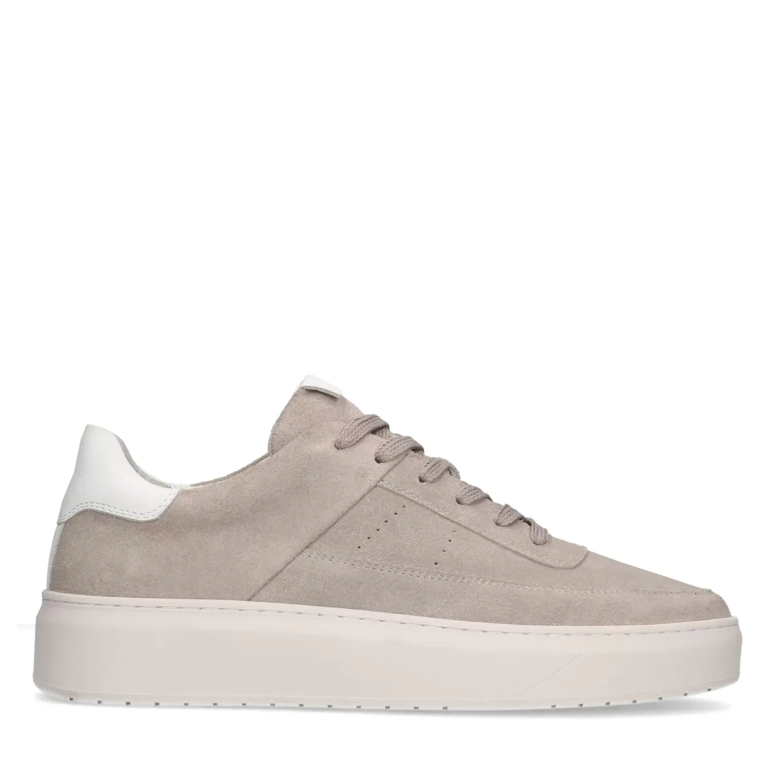 Outlet Suede Sneakers With Details - Light Gray Men Sneakers