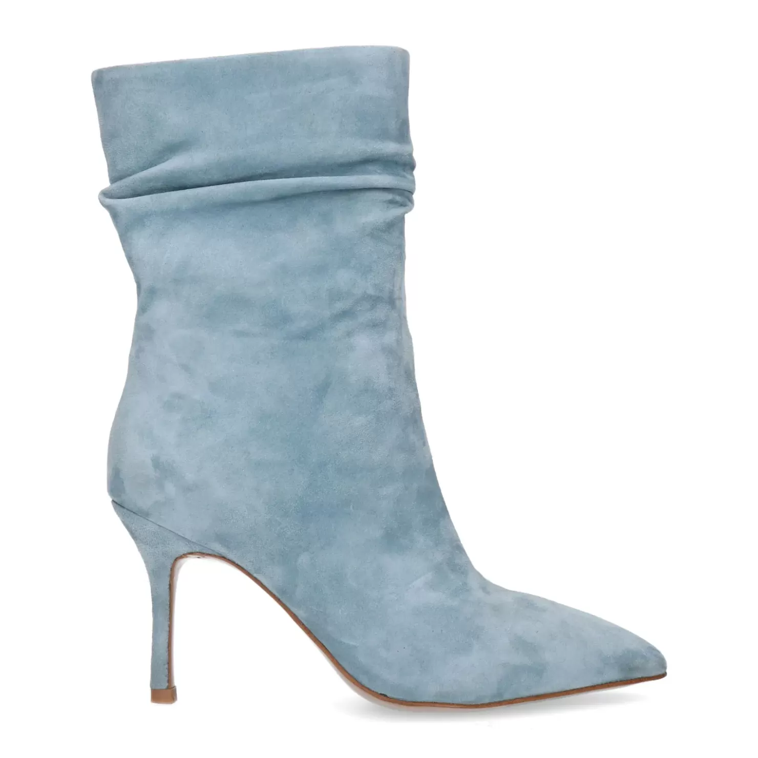 Best Suede Stiletto Heel Ankle Boots - Light Blue Women Ankle Boots