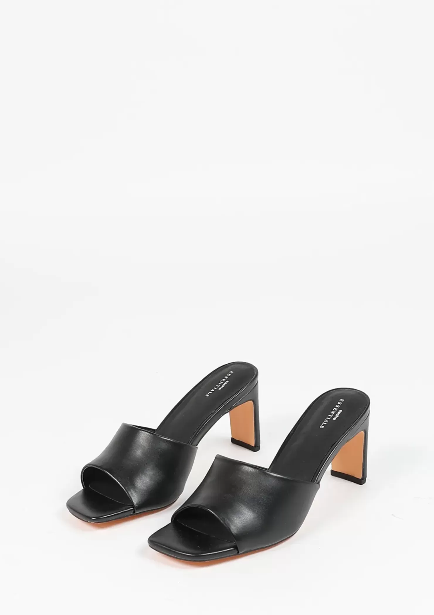 Outlet Synthetic Mules With Heel - Black Women Sandals