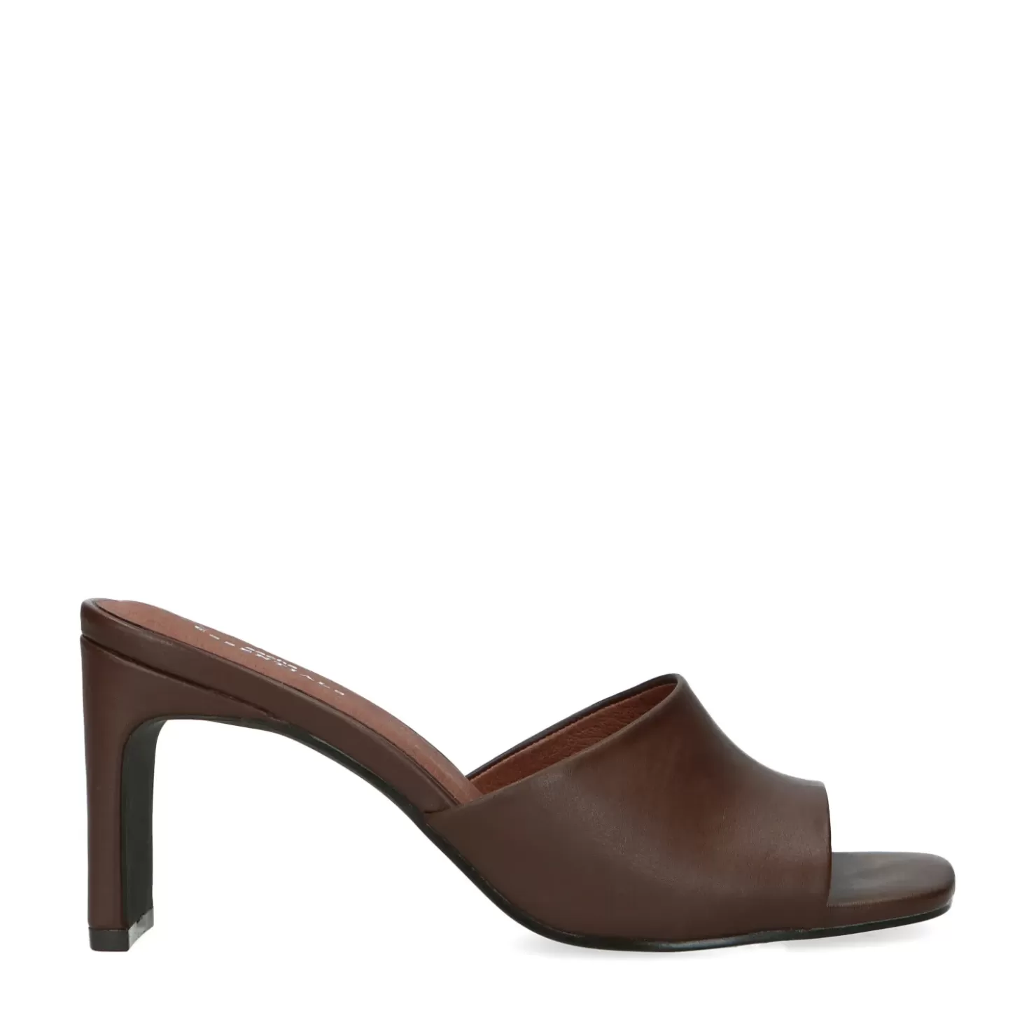 Discount Synthetic Mules With Heel - Dark Brown Women Sandals