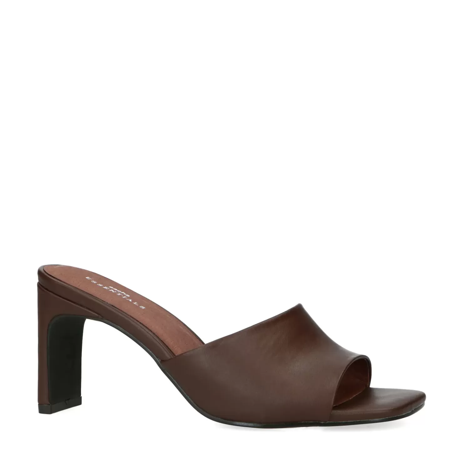 Discount Synthetic Mules With Heel - Dark Brown Women Sandals