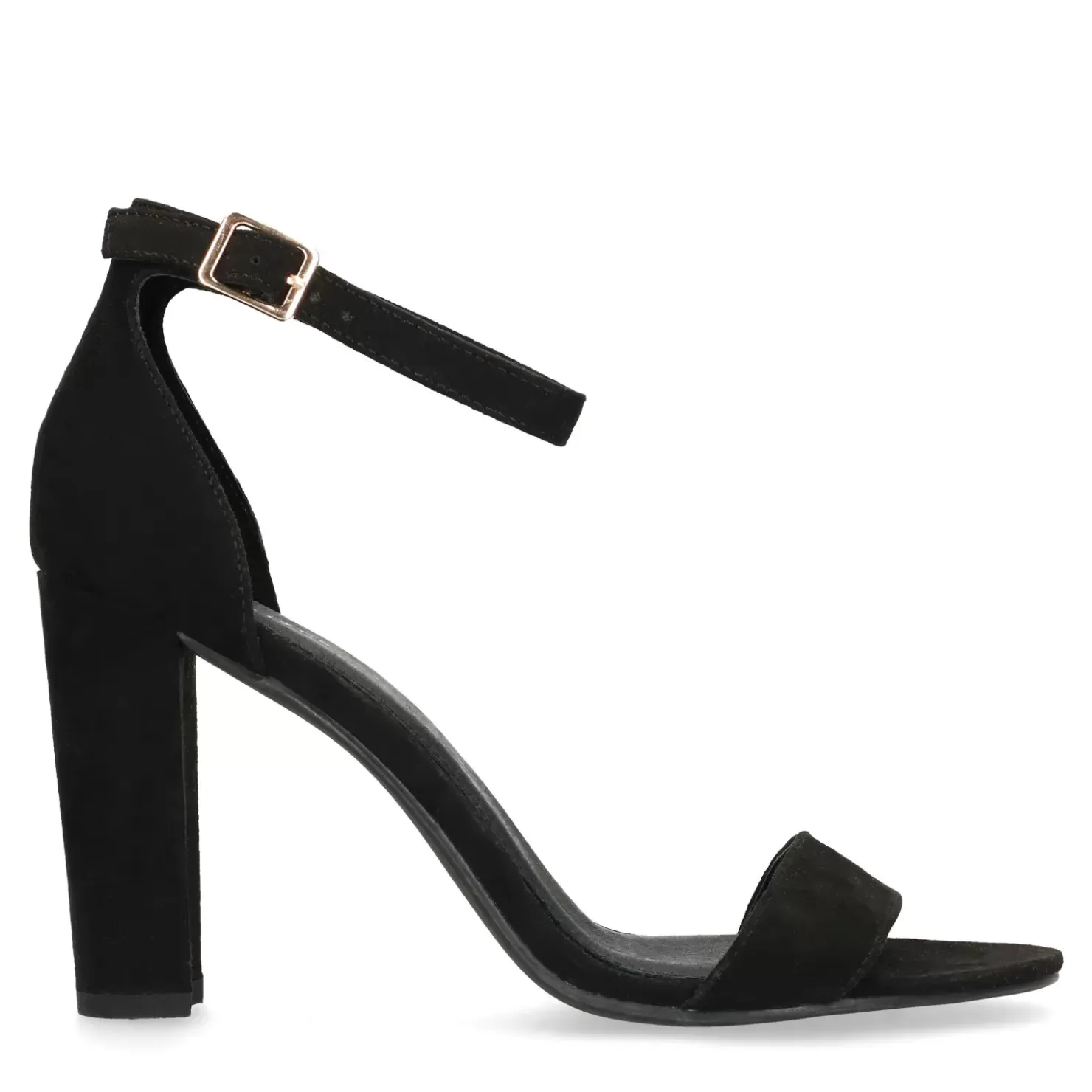 Clearance Synthetic Patent Heeled Sandals - Black Women Sandals