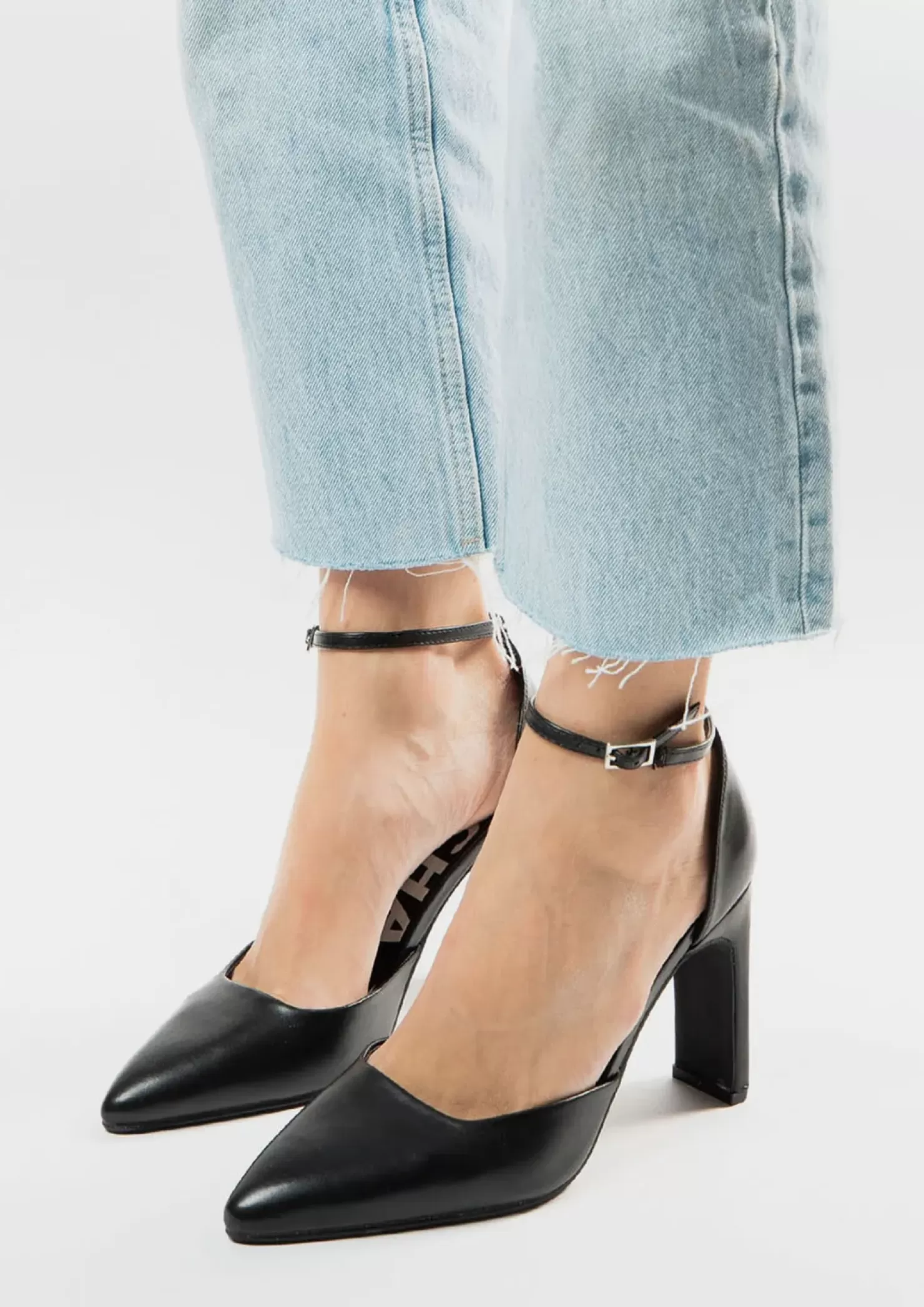 Hot Synthetic Pumps With Ankle Strap - Black Women Pumps