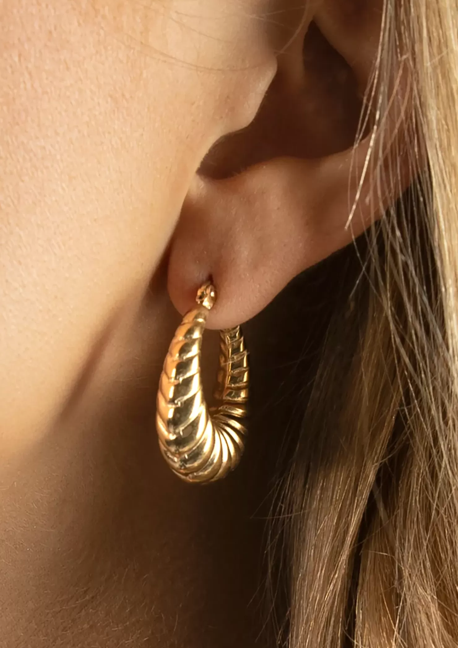 Discount Twisted Hoop Earrings - Gold Women Jewelry