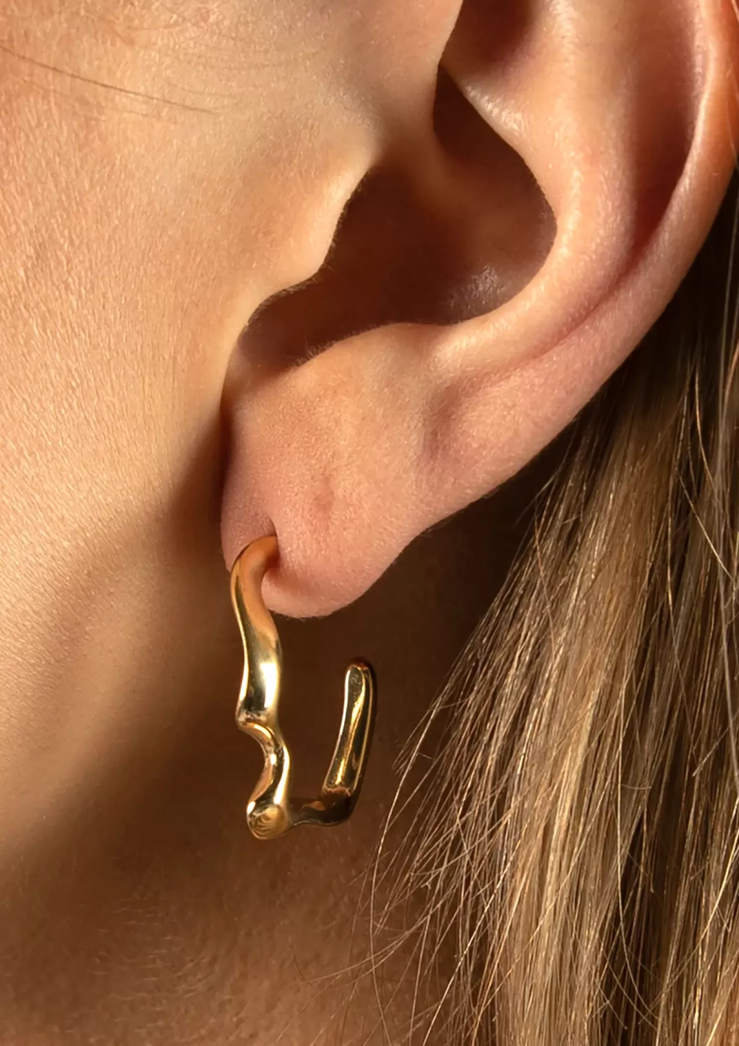 Cheap Twisted Hoop Earrings - Gold Women Jewelry