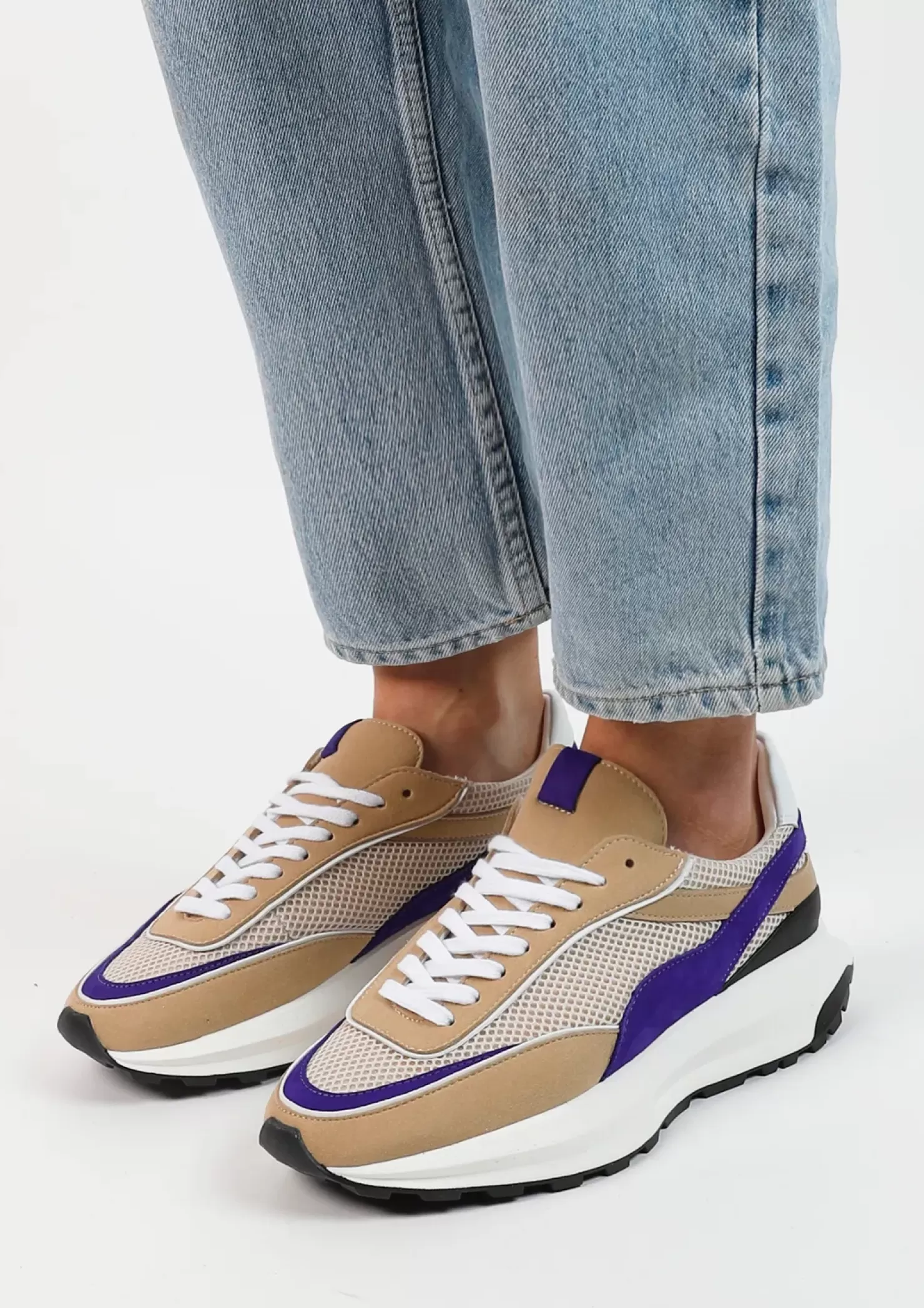 New Vegan Sneakers With Details - Beige Women Sneakers