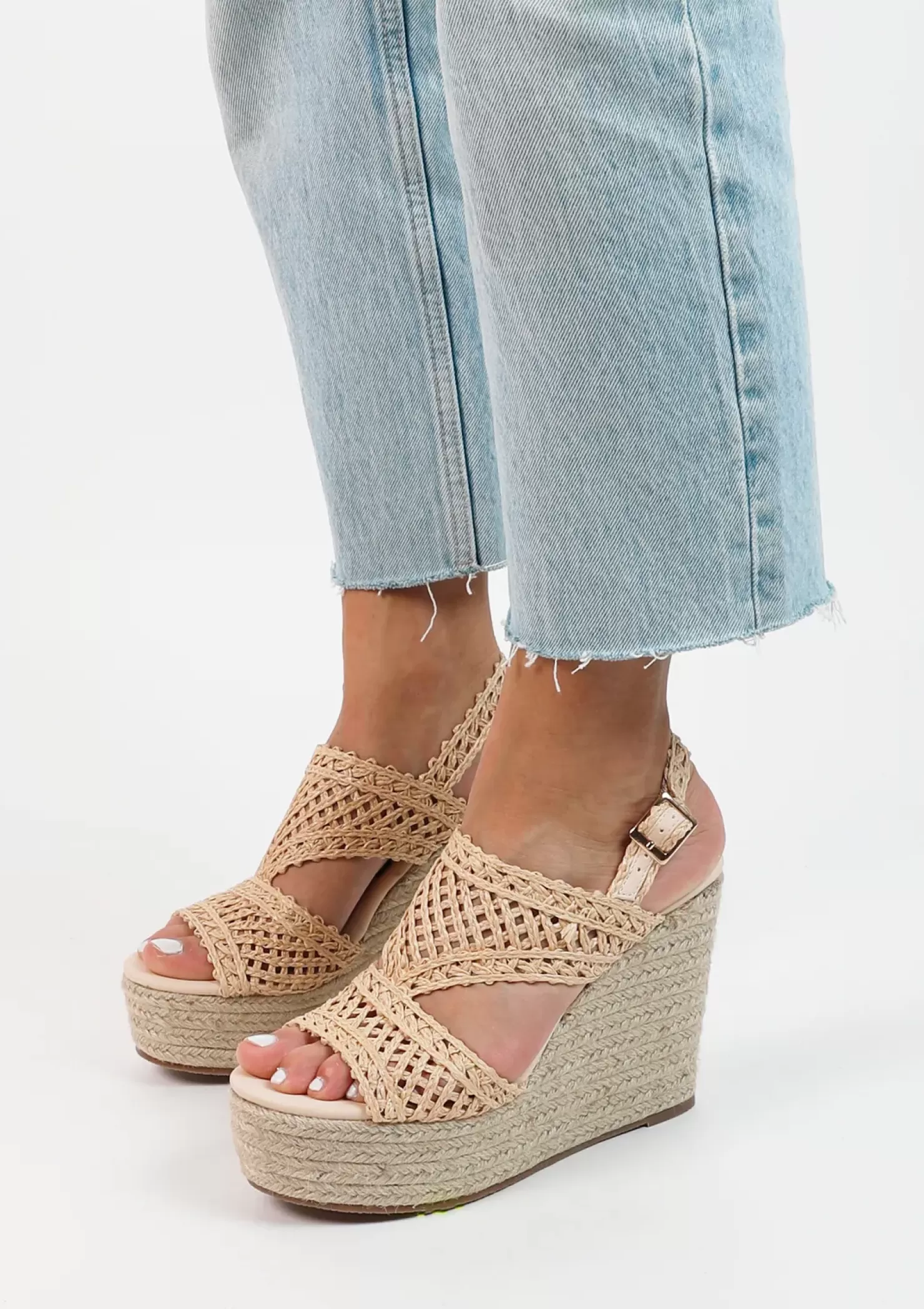 Discount Wedge Heel Sandals - Beige Women Sandals