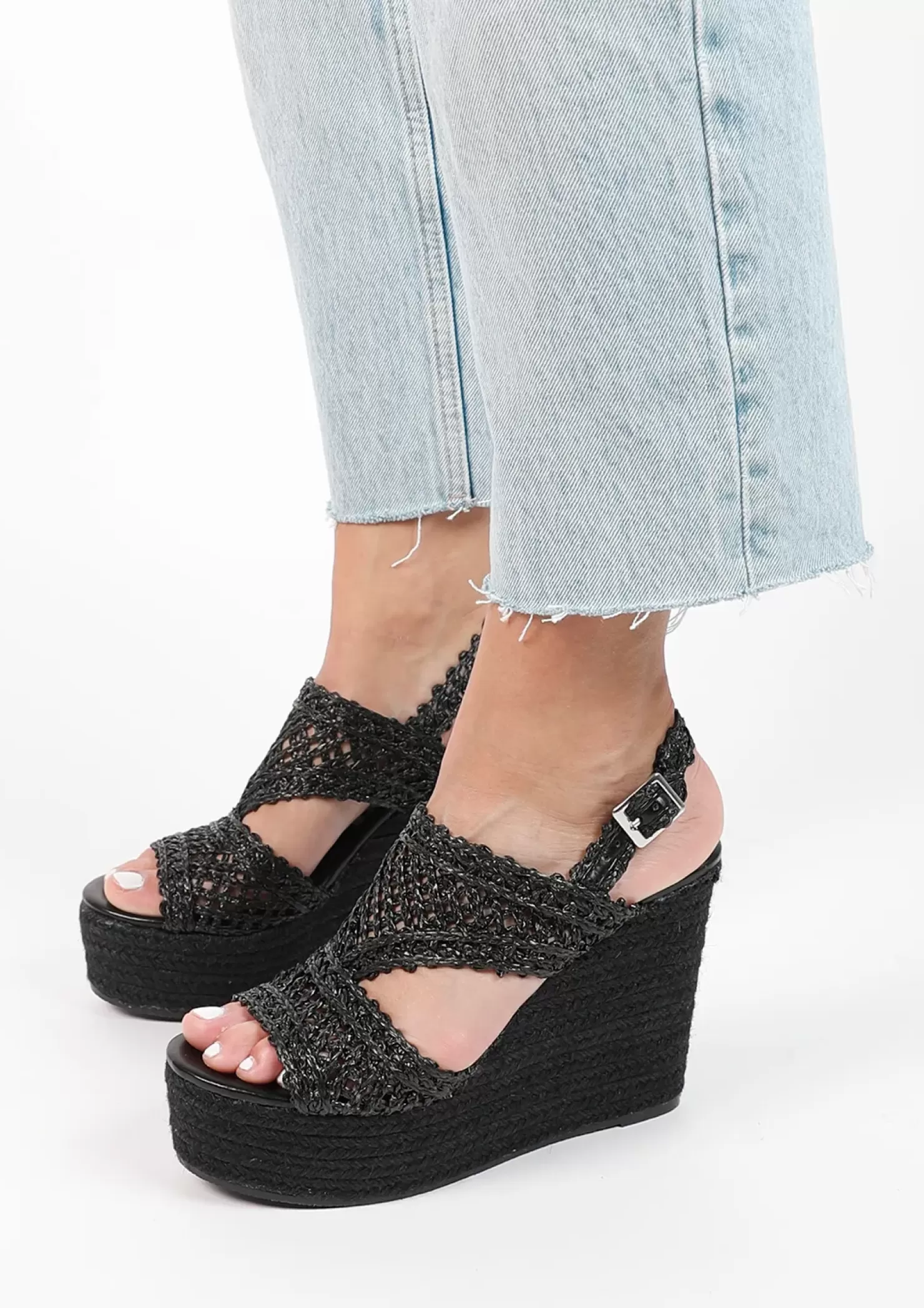 Sale Wedge Heel Sandals - Black Women Sandals